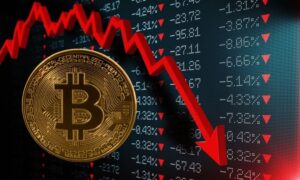 Bitcoin price crash chart showing steep fall in 2025 